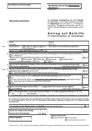 Antrag auf Beihilfe - WSD West